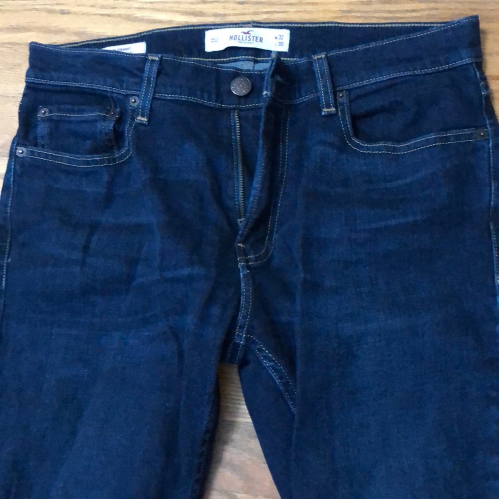 MENS DARK WASH HOLLISTER JEANS 32X30 SLIM STRAIGHT